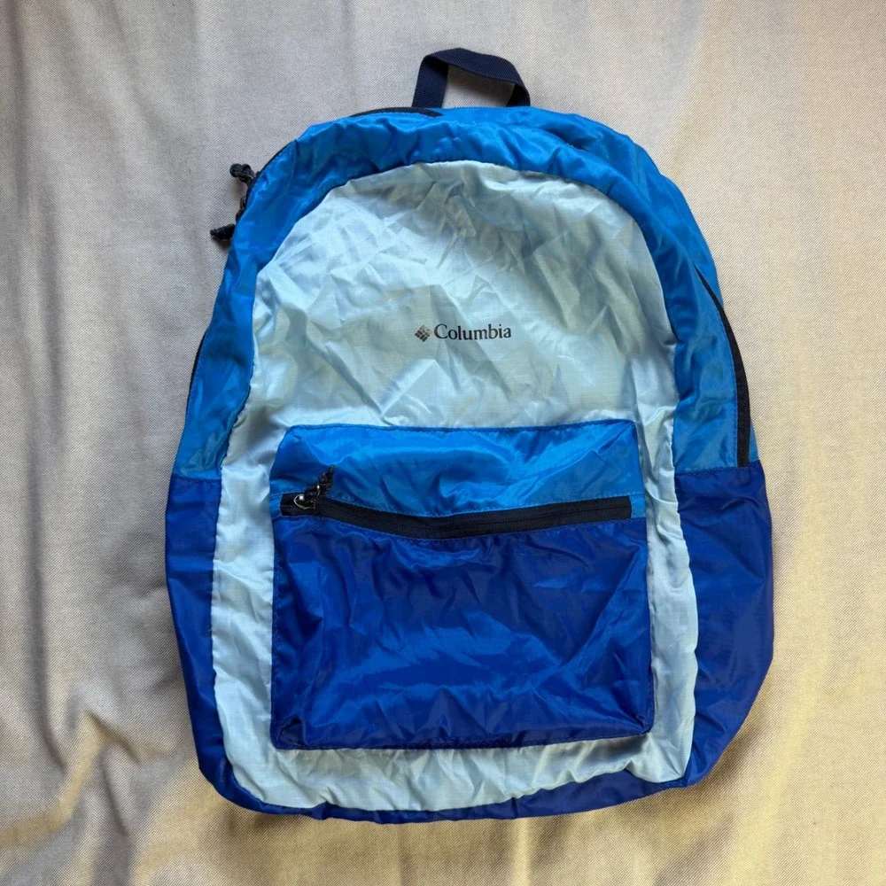 Columbia Lightweight Packable 21L Backpack Blue Ripstop Travel Daypack